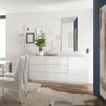Mobile credenza glossy white living room 3 drawer door Jupiter WH M1. Bulk Discounts