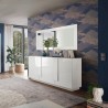 Modern glossy white sideboard with 3 doors, 182cm WH M2. Discounts