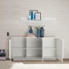 Modern glossy white sideboard with 3 doors, 182cm WH M2. Bulk Discounts