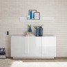 Modern glossy white sideboard with 3 doors, 182cm WH M2. Promotion