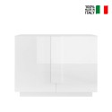 Sideboard cupboard glossy white kitchen living room 2 doors 120cm Jupiter WH S. On Sale