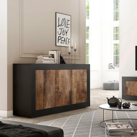 Industrial Kitchen Living Room Credenza 3-Door Wooden 160cm Modis NP Basic Promotion
