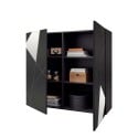 Modern glossy grey sideboard with 2 mirrored doors Vittoria Glam GR. Sale
