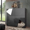 Modern glossy grey sideboard with 2 mirrored doors Vittoria Glam GR. Catalog