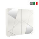 White geometric design 2-door living room cupboard Vittoria Glam WH. Offers