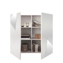 White geometric design 2-door living room cupboard Vittoria Glam WH. Discounts
