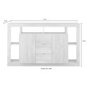 Black wooden sideboard with 2 doors, 3 drawers, modern design, Shelf NR. Catalog