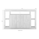 Modern black wooden sideboard buffet with 3 doors 172cm Vivian NR. Catalog