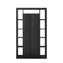 Modern black wooden column living room bookcase with 2 Albus NR doors. Offers