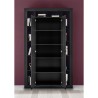 Modern black wooden column living room bookcase with 2 Albus NR doors. Discounts