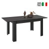 Extendable black dining table 90x137-185cm in Avant Rimini wooden finish. On Sale