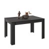 Extendable black dining table 90x137-185cm in Avant Rimini wooden finish. Sale