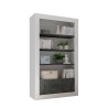 Mobile living room bookcase with 3 shelves, 2 glossy white doors and black Wally BX. Offers