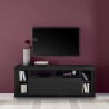 Modern Black Wooden TV Stand with Flip-Down Door Misia NR - Mobile TV Stand Base. Sale