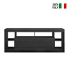 Modern Black Wooden TV Stand with Flip-Down Door Misia NR - Mobile TV Stand Base. On Sale