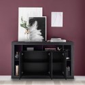 Modern Black Wood Sideboard Buffet with 3 Doors, 172cm, Vivian NR Discounts