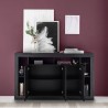 Modern Black Wood Sideboard Buffet with 3 Doors, 172cm, Vivian NR Discounts