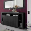 Modern Black Wood Sideboard Buffet with 3 Doors, 172cm, Vivian NR Promotion