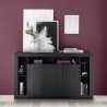 Modern Black Wood Sideboard Buffet with 3 Doors, 172cm, Vivian NR Sale