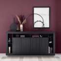 Modern design black wood 4-door living room sideboard 210cm Radis NR. Sale