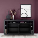 Modern design black wood 4-door living room sideboard 210cm Radis NR. Discounts