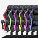 Ergonomic gaming chair LED RGB 2 cushions The Horde junior Price