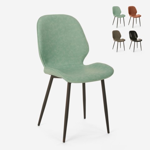 Modern design metal leatherette chair for kitchen bar restaurant Lyna Promotion