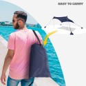 Portable sunshade beach tent UV protection fabric 2,3 x 2,3 m Formentera Model
