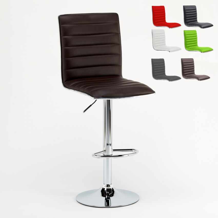 Detroit Adjustable Swivel High Bar Stool with Backrest Promotion