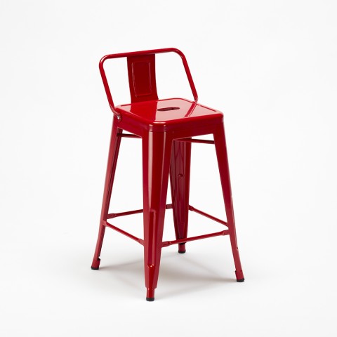 copy of Lix steel metal industrial stool with backrest for dining rooms and venues steel top Promotion