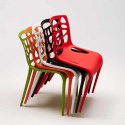 Mojito Set Made of a 70x70cm Black Square Table and 2 Colourful Gelateria Chairs 