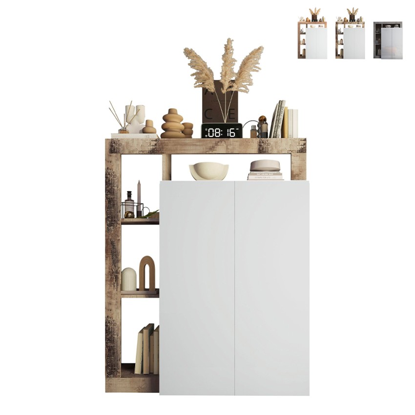 Modern Sideboard Cabinet for Living Room with 2 Doors and 5 Compartments - Delma Promotion