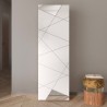 Glossy white wardrobe with clothes hanger bar and 1 door Janine. Discounts
