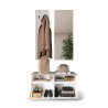 Freya hallway coat hanger set, glossy white shoe rack and mirror Sale