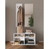 Freya hallway coat hanger set, glossy white shoe rack and mirror Catalog