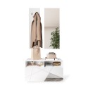 Freya hallway coat hanger set, glossy white shoe rack and mirror Offers