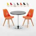 Cosmopolitan Set Made of a 70cm Black Round Table and 2 Colourful Nordica Chairs Promotion