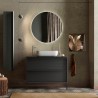 Floor-standing Suspended Modern Black Bathroom Unit with Two Drawers and Bloom 79 Washbasin. Offers