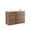 Freestanding Bathroom Vanity with 3 Drawers, Wood Finish, Double Sink, 122x47x86cm - Duet T On Sale