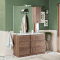 Freestanding Bathroom Vanity with 3 Drawers, Wood Finish, Double Sink, 122x47x86cm - Duet T Promotion