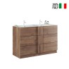 Freestanding Bathroom Vanity with 3 Drawers, Wood Finish, Double Sink, 122x47x86cm - Duet T Offers