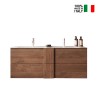 Wall-mounted bathroom cabinet in wood with double sink 2 drawers 122x47x53cm Duet S. Offers