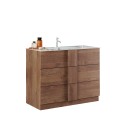 Floor-standing wooden bathroom cabinet with 3 drawers and Etoile ceramic sink Choice Of
