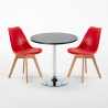 Cosmopolitan Set Made of a 70cm Black Round Table and 2 Colourful Nordica Chairs Cheap