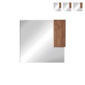 Bathroom mirror with LED light and Aralia wood suspended column 1 door. Promotion
