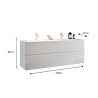 Double basin suspended bathroom cabinet with 2 glossy white drawers Ikon S. Sale
