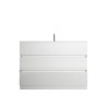 Modern white glossy ground bathroom cabinet with 3 drawers and sink Joey. Choice Of