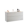 Suspended modern bathroom cabinet with glossy white sink and 2 drawers Add Model