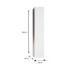 Glossy white modern bathroom column hanging cabinet with 1 door by Bove. Discounts