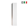 Glossy white modern bathroom column hanging cabinet with 1 door by Bove. On Sale